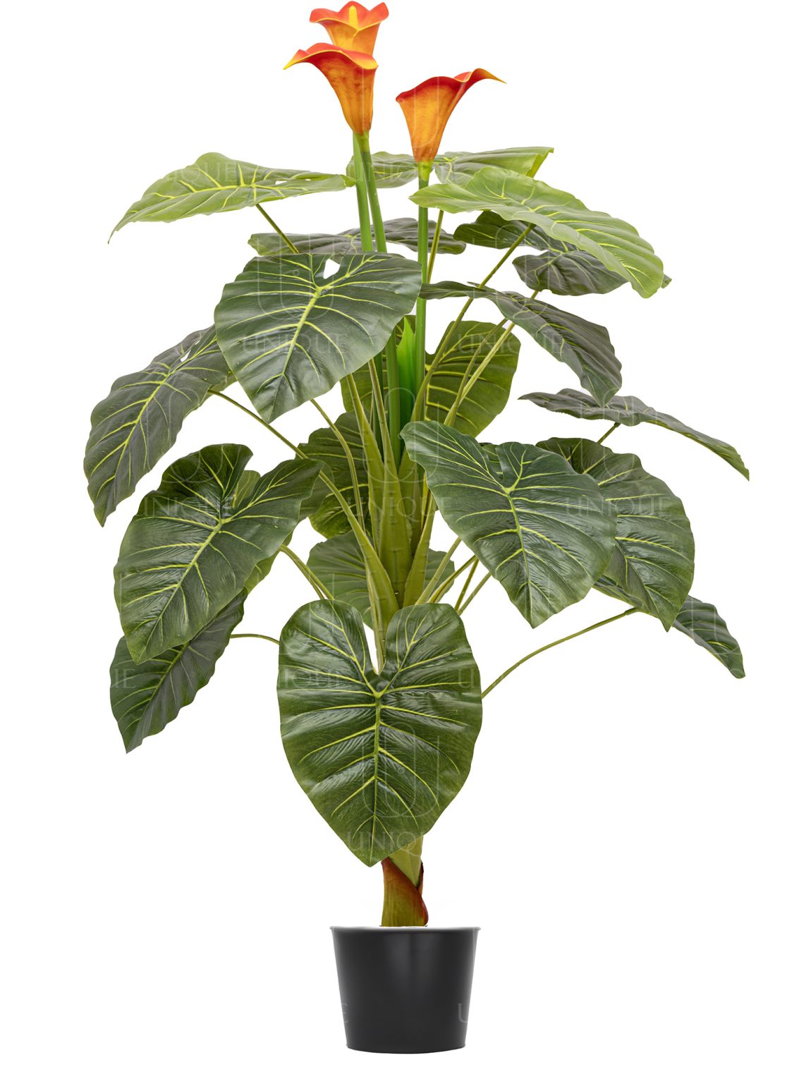 Alocasia Artificial Tree With Orange Flowers H105CM