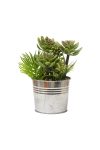 Galvanized Metal Decoration Bucket With Artificial Plant