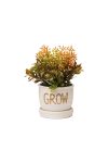 Custom Ceramic Planter with Green Artificial Plant