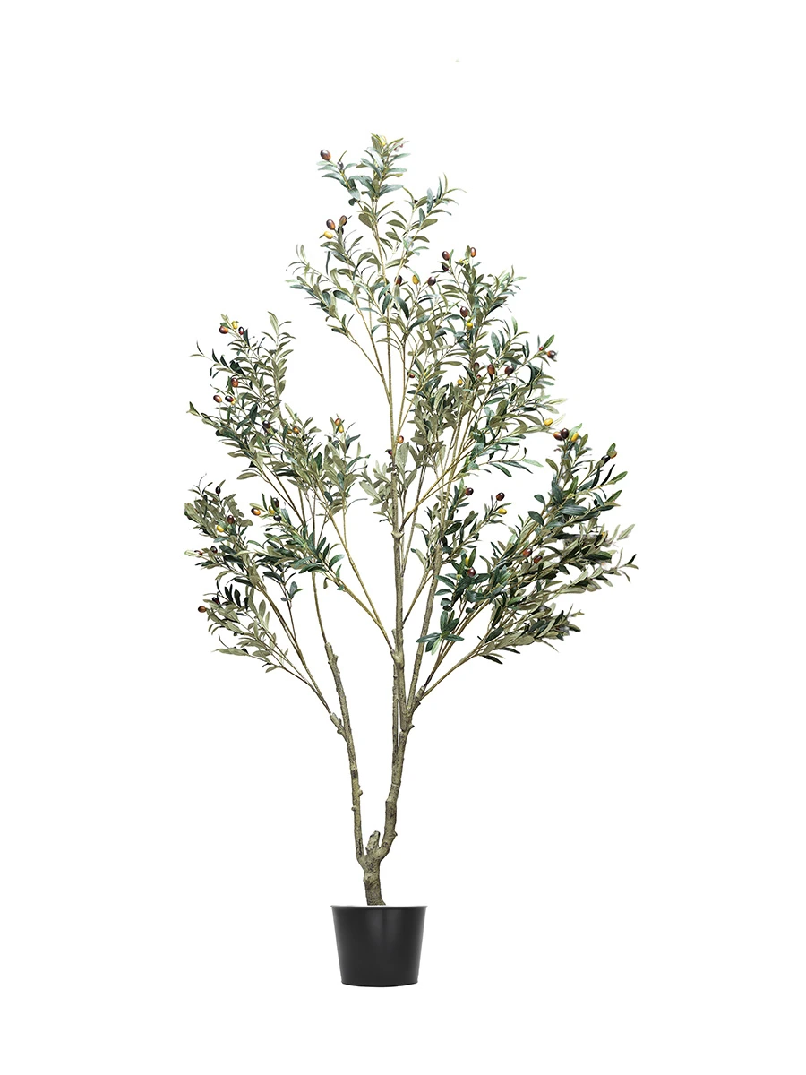 Olive Artificial Tree With main Double Branches Light Green Foliage H180CM