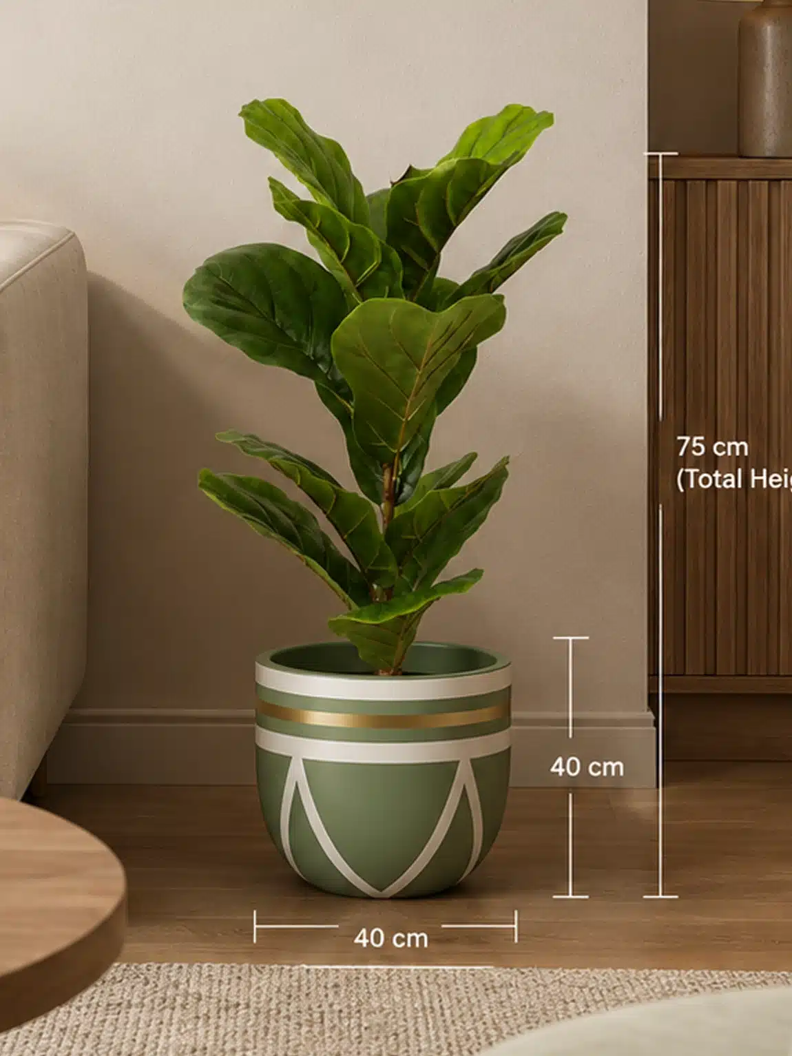 UN Set1 : 75cm Tree with Decorative Pot