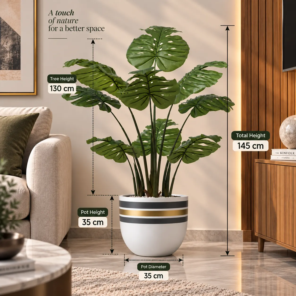 UN Set5 : 130cm Tree with Decorative Pot - Image 2